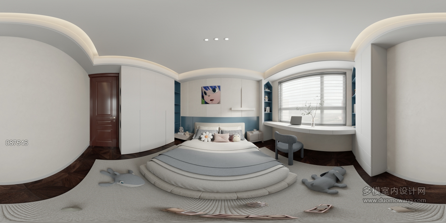 美式二楼儿童房全景