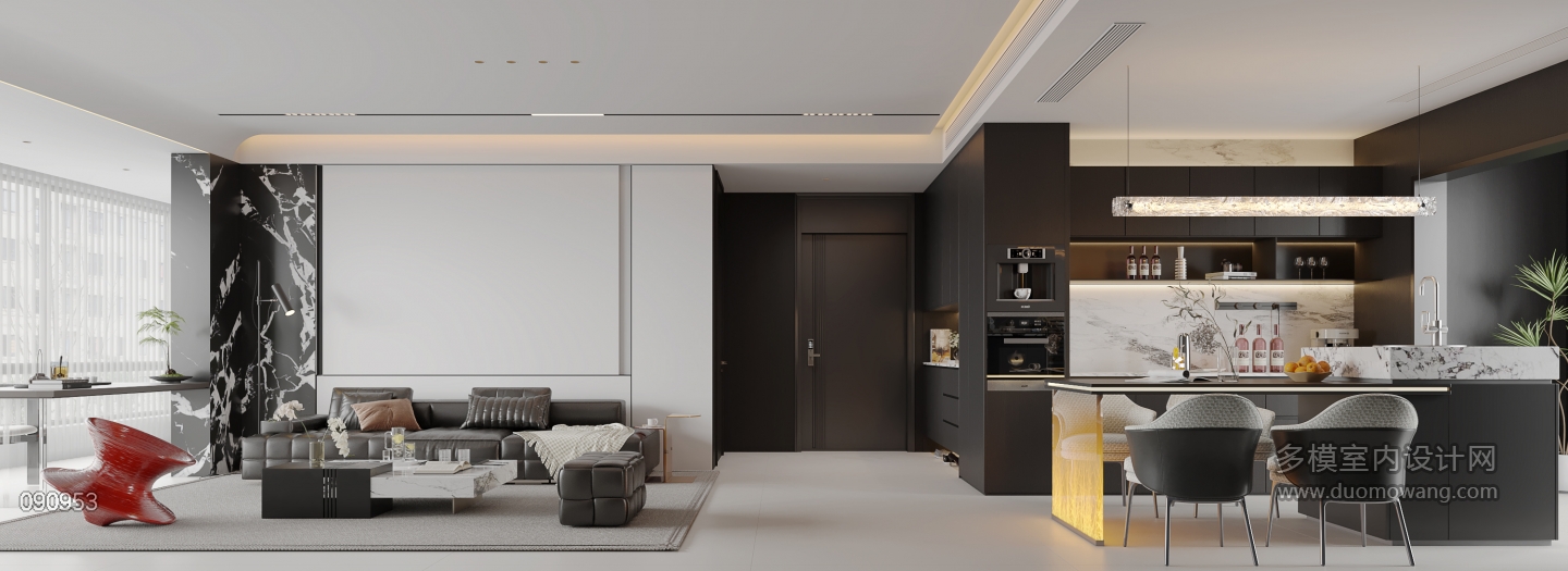 意式客餐厅-沙发墙静态