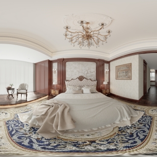 美式二楼主卧室全景