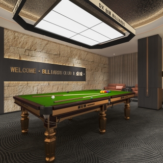 现代台球室单张3