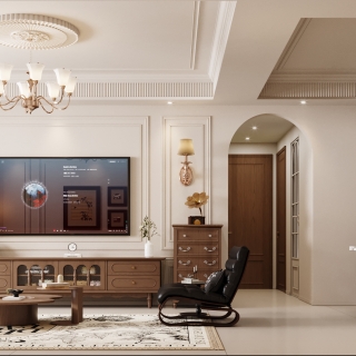 法式风格电视墙