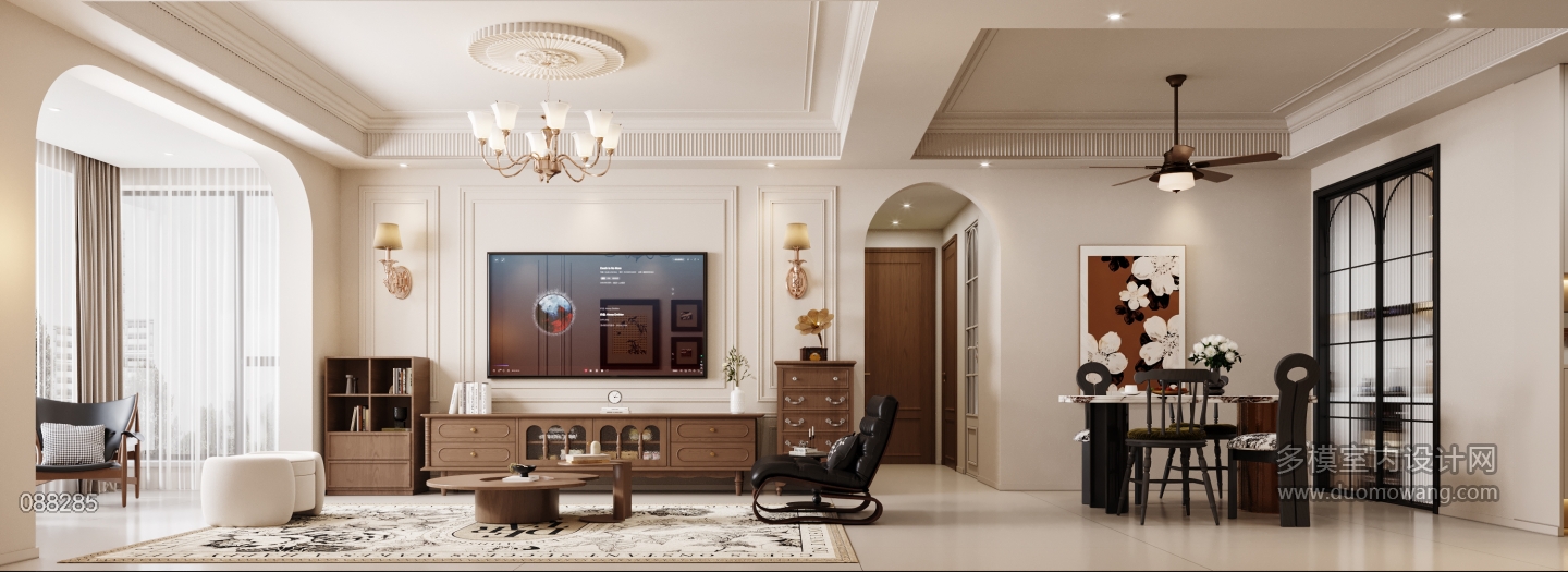 法式风格电视墙