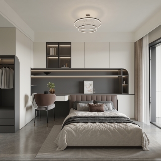 现代 黑白灰 次卧 单张