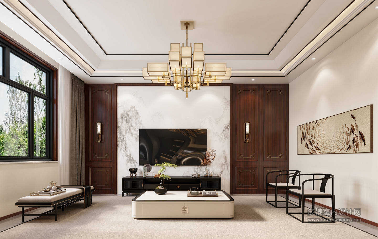 新中式楼上客厅