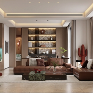 意式轻奢一楼客厅002