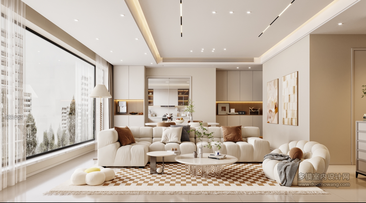 奶油风格沙发特写