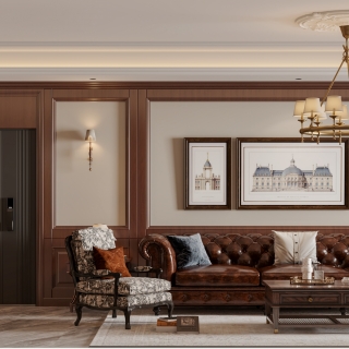 美式三楼沙发面