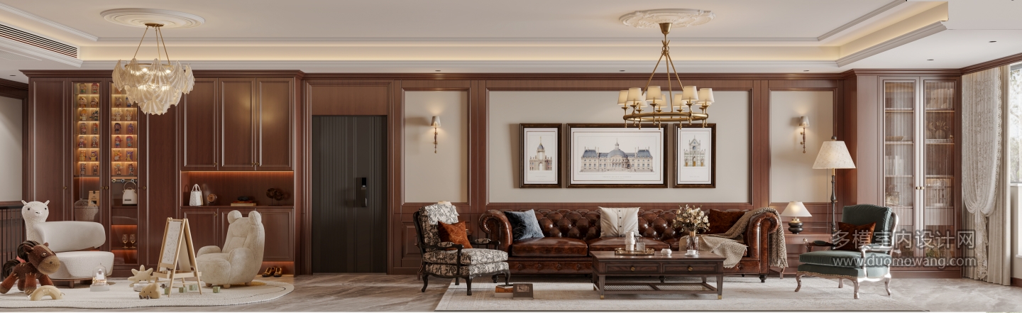 美式三楼沙发面