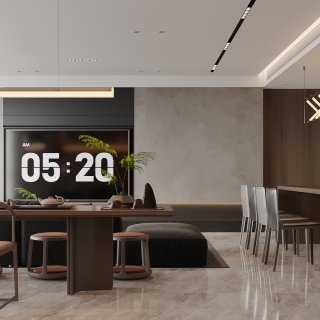 意式客餐厅-电视墙静态