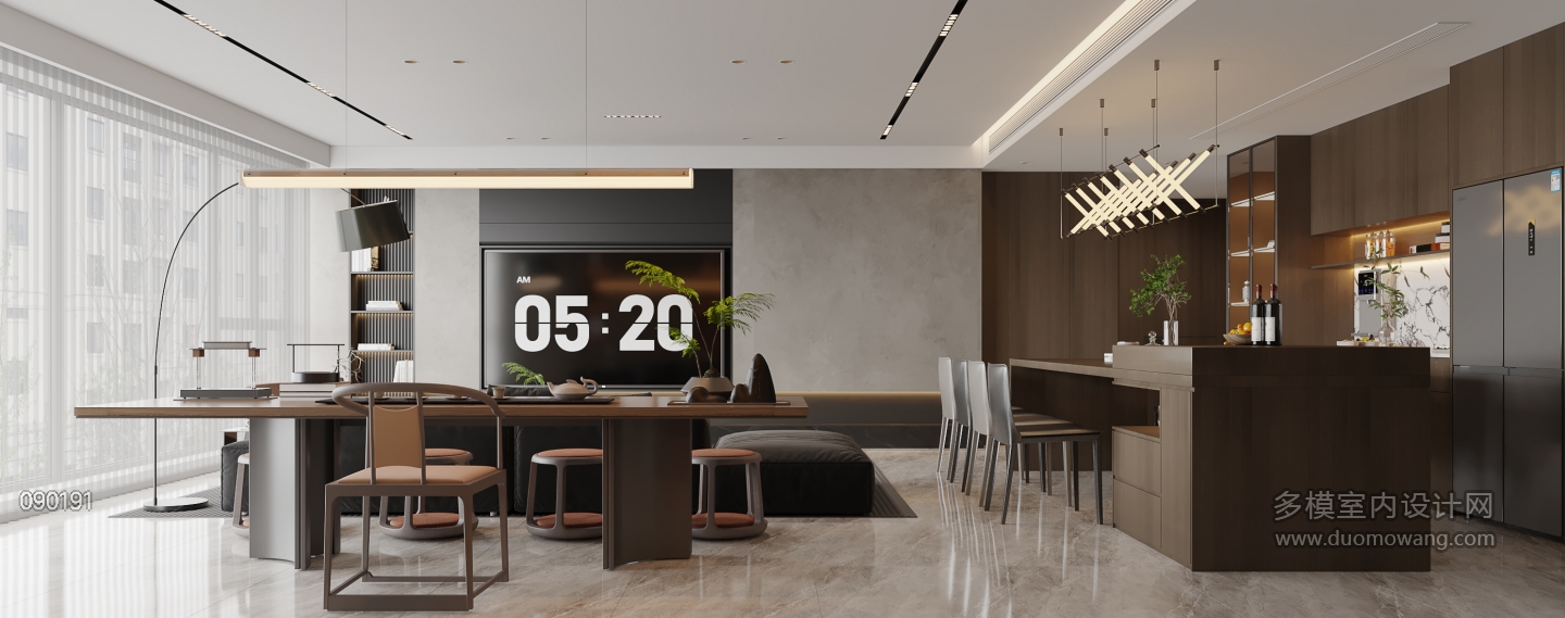 意式客餐厅-电视墙静态