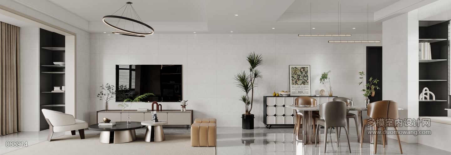 现代客厅电视背景墙