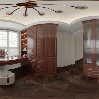 美式二楼衣帽间全景