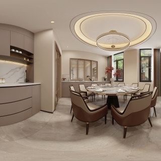 新中式一层餐厅360