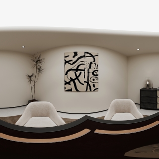 现代负二棋牌室全景