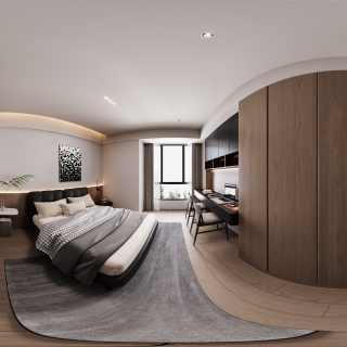 现代风格卧室全景