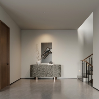 意式极简二层楼梯玄关