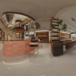 现代咖啡店全景3602