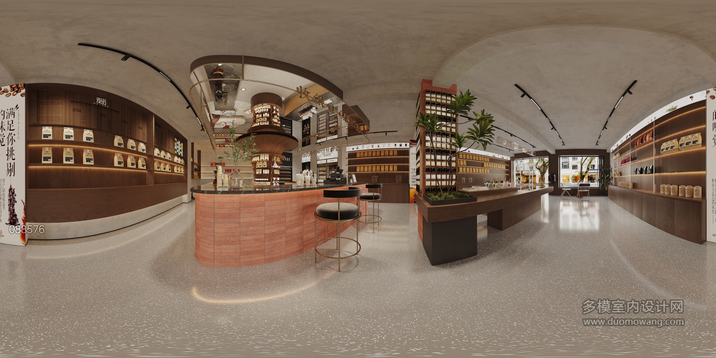 现代咖啡店全景3602