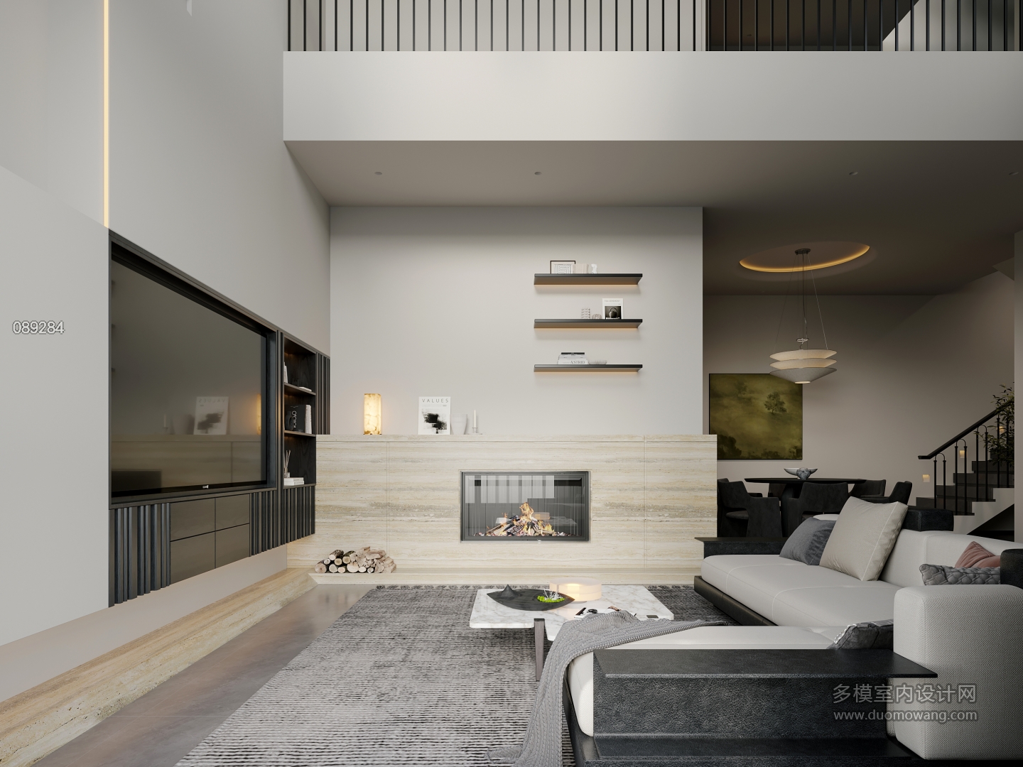 意式极简一层壁炉