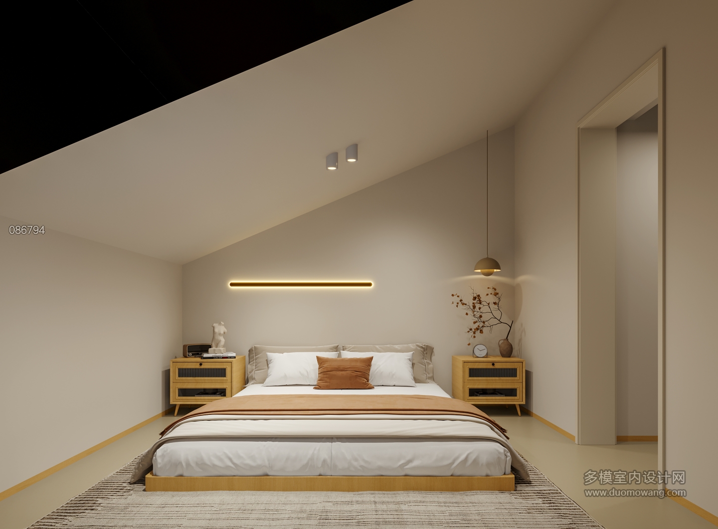 奶油中古二楼卧室静态