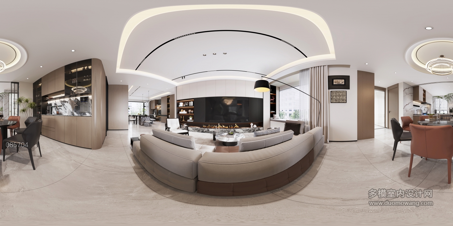 现代客餐厅全景