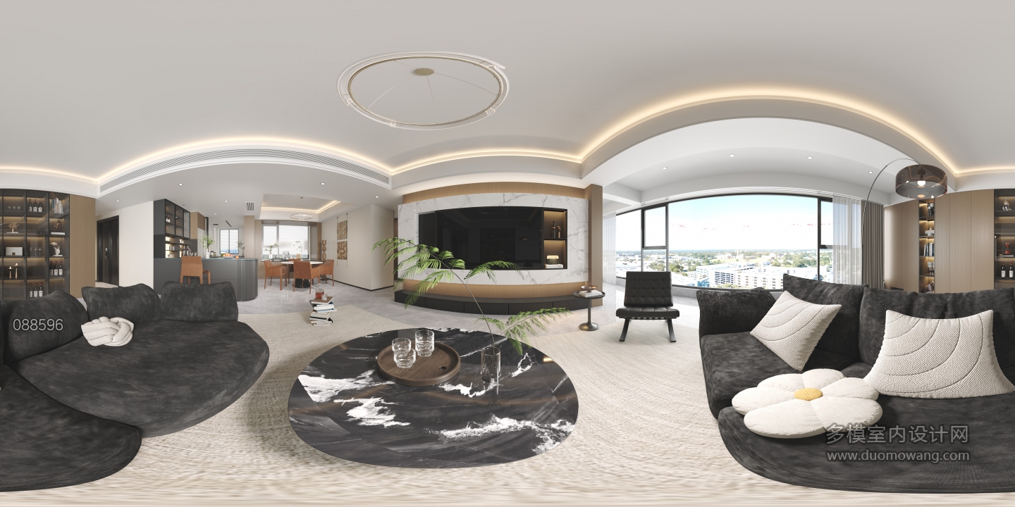现代客厅360全景