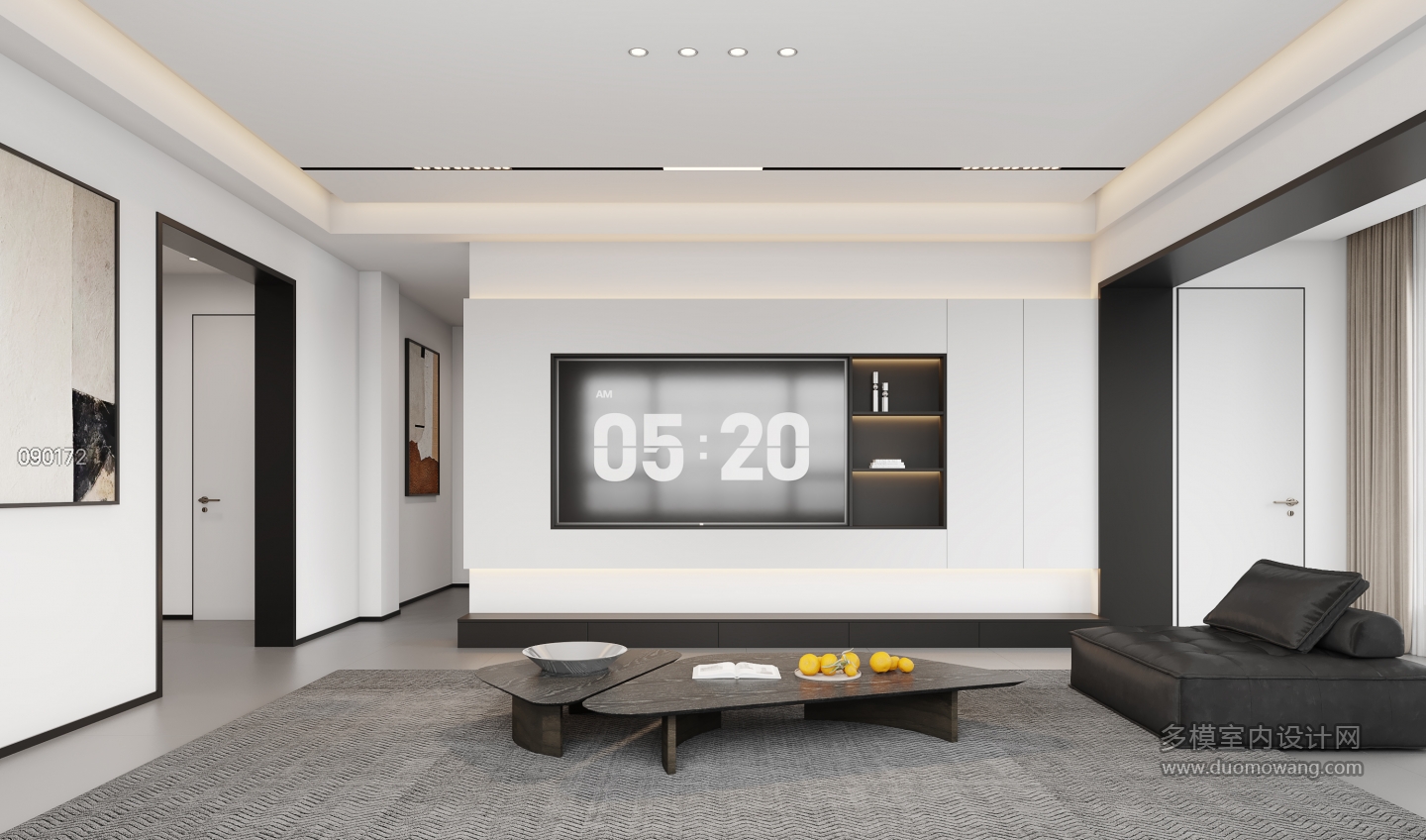 现代客厅1-电视墙