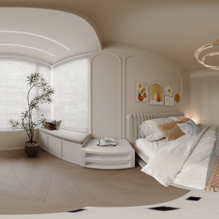 卧室全景，法式