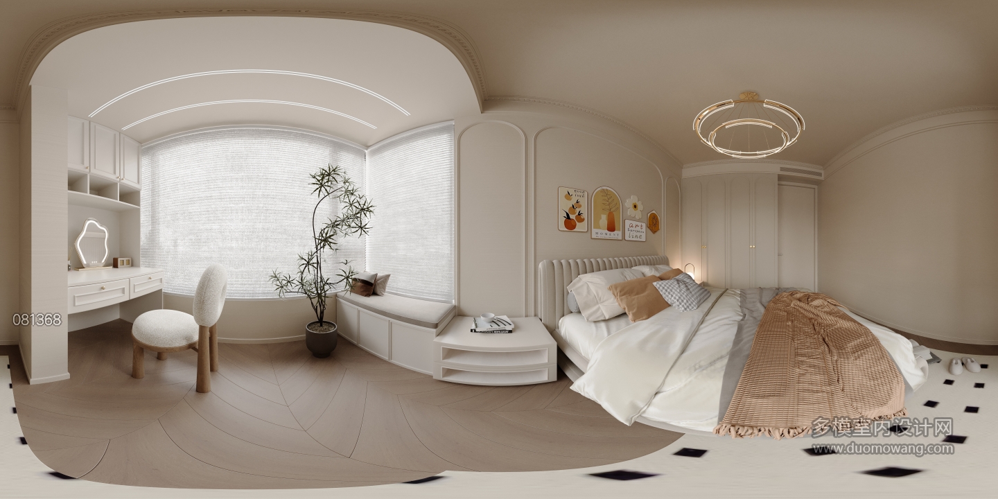 卧室全景，法式