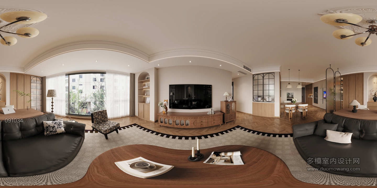 中古风客厅全景