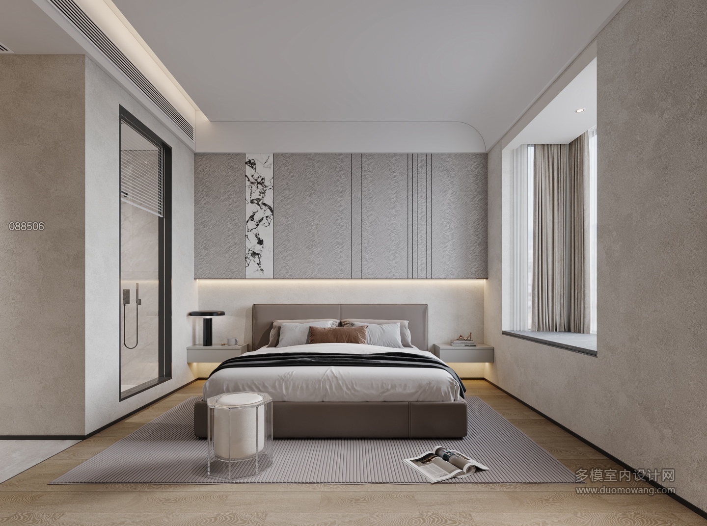 现代次卧室1特写