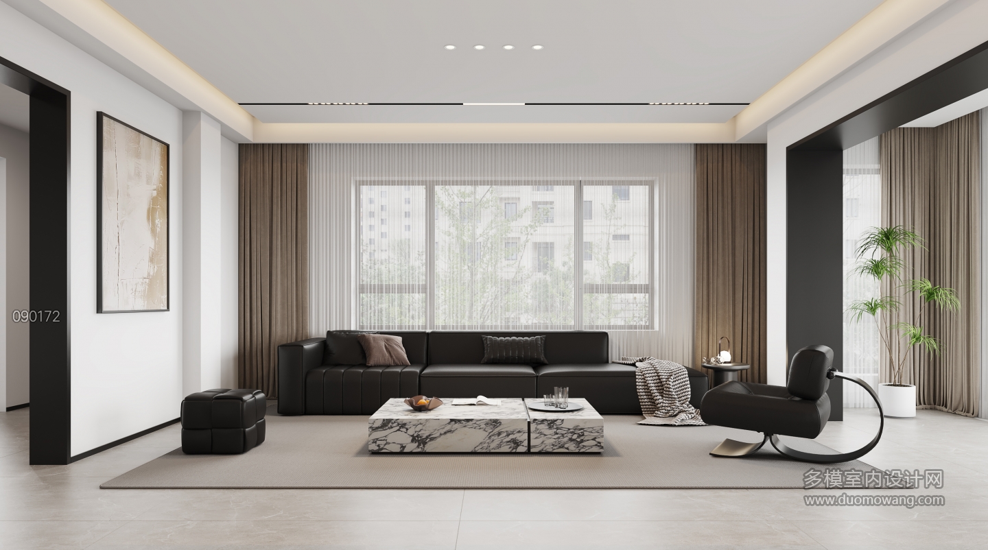 现代客厅2-沙发墙