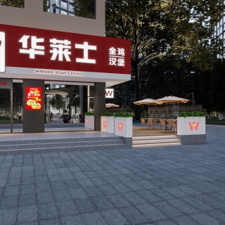 现代餐厅侧面特写