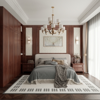 美式一楼卧室单张