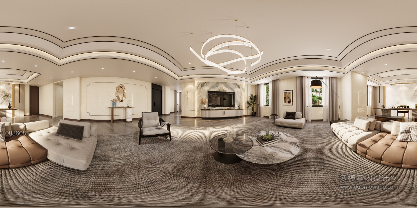 新中式客厅-全景