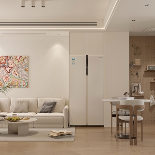 奶油原木沙发背景