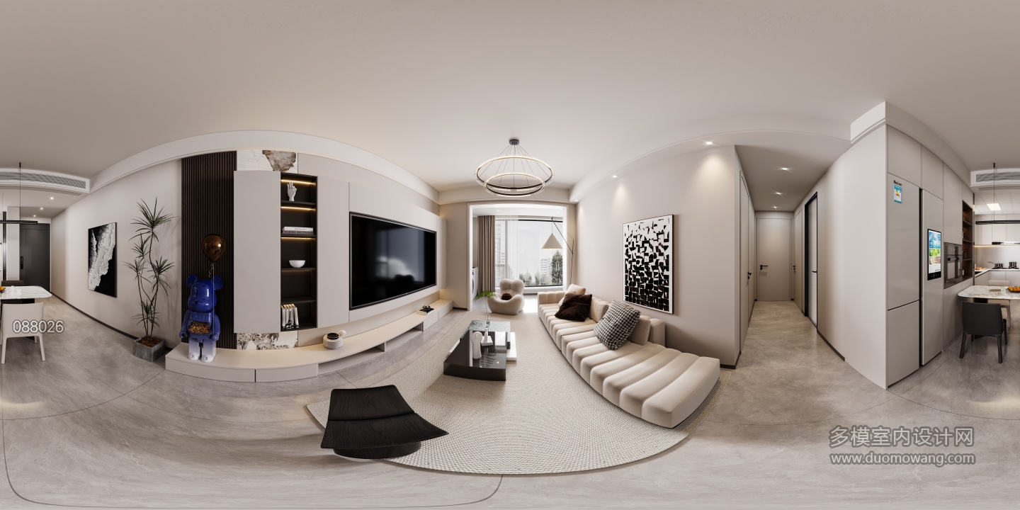 现代风格客餐厅全景