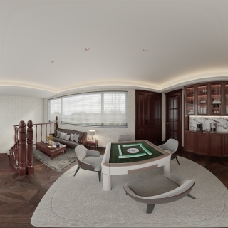 美式三楼客厅全景