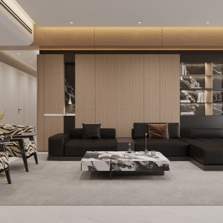 意式客厅沙发墙静态