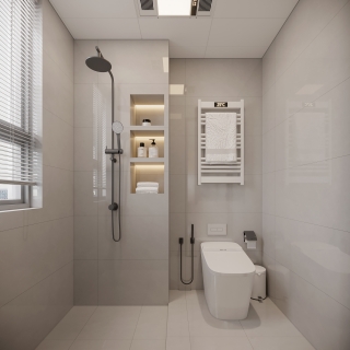 奶油原木卫生间