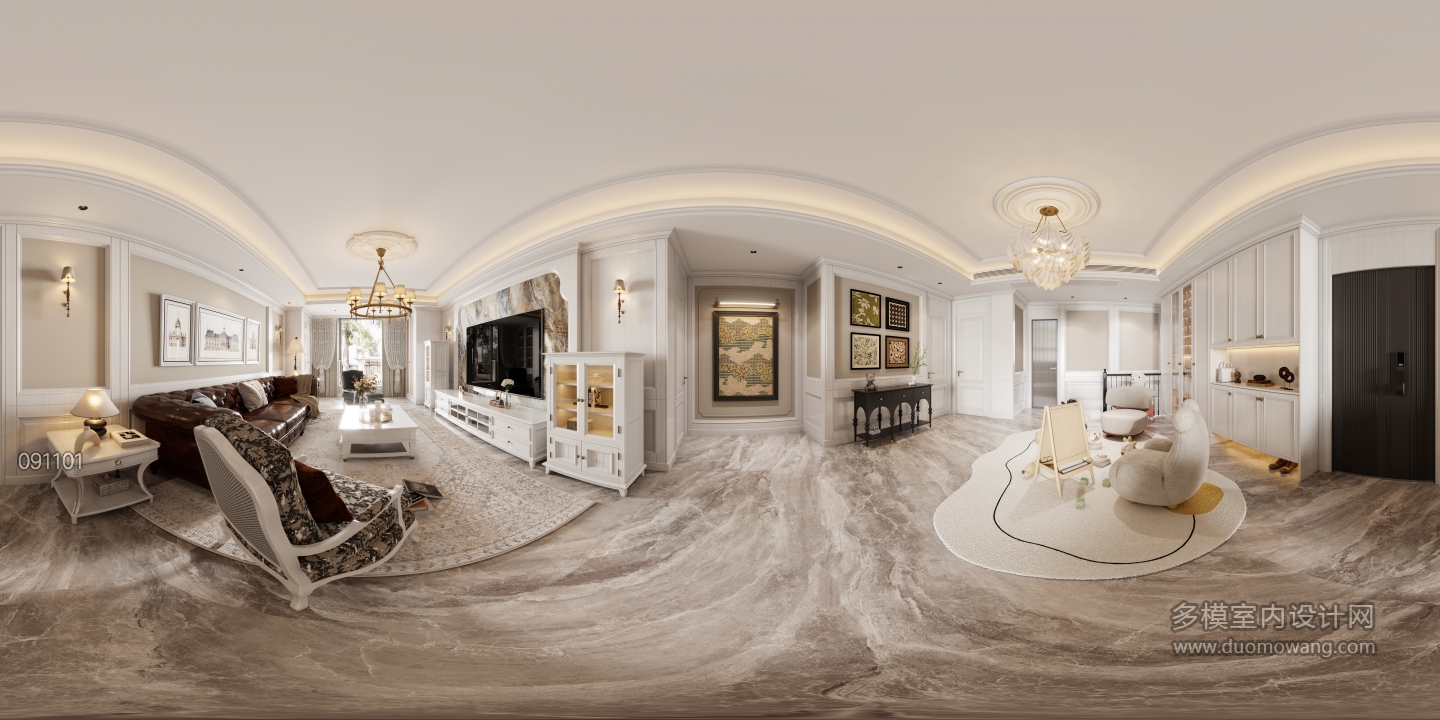 美式三楼客餐厅全景