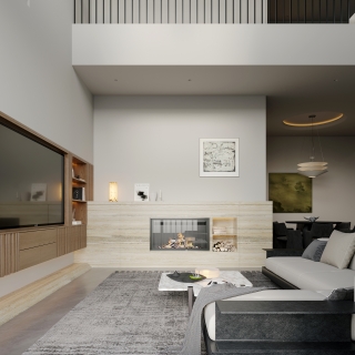 意式极简一层壁炉