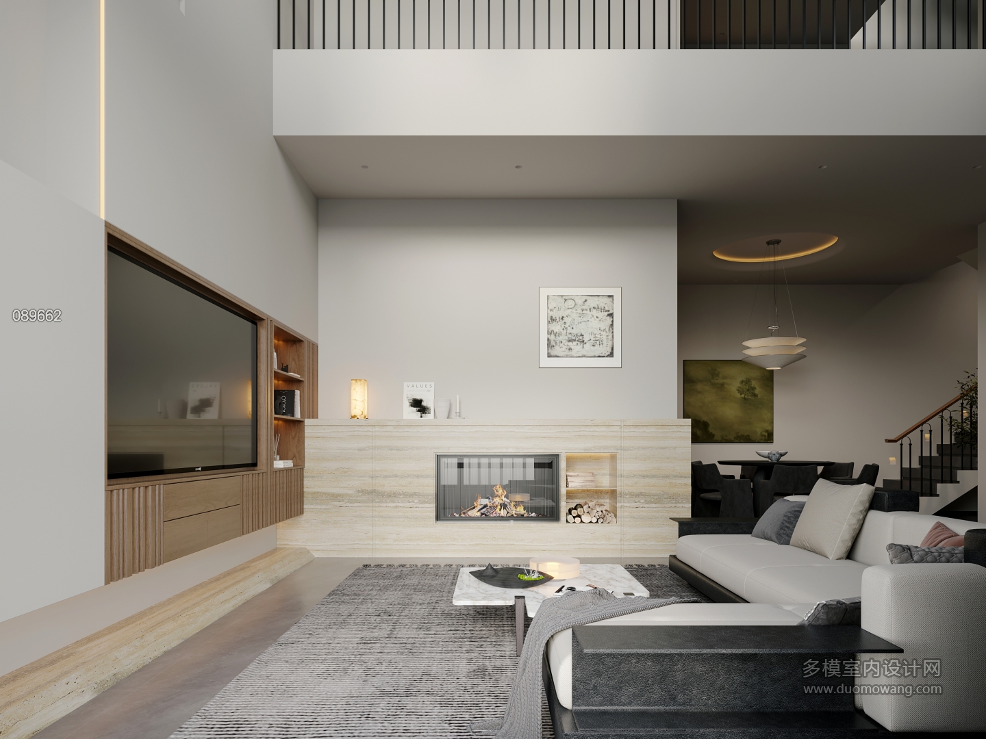 意式极简一层壁炉