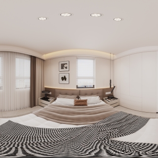 现代2楼卧室全景