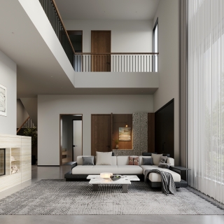 意式极简一层沙发墙