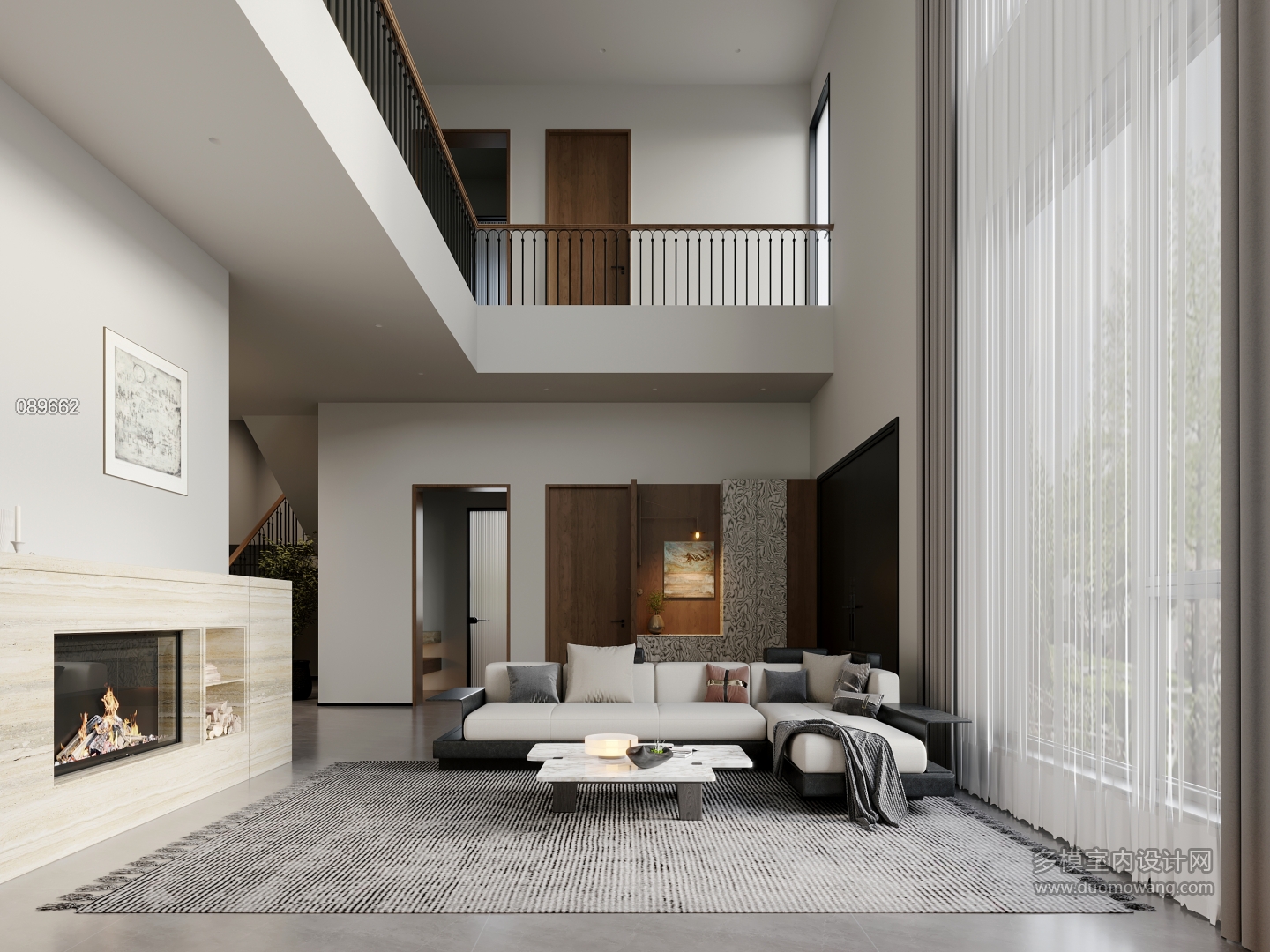 意式极简一层沙发墙