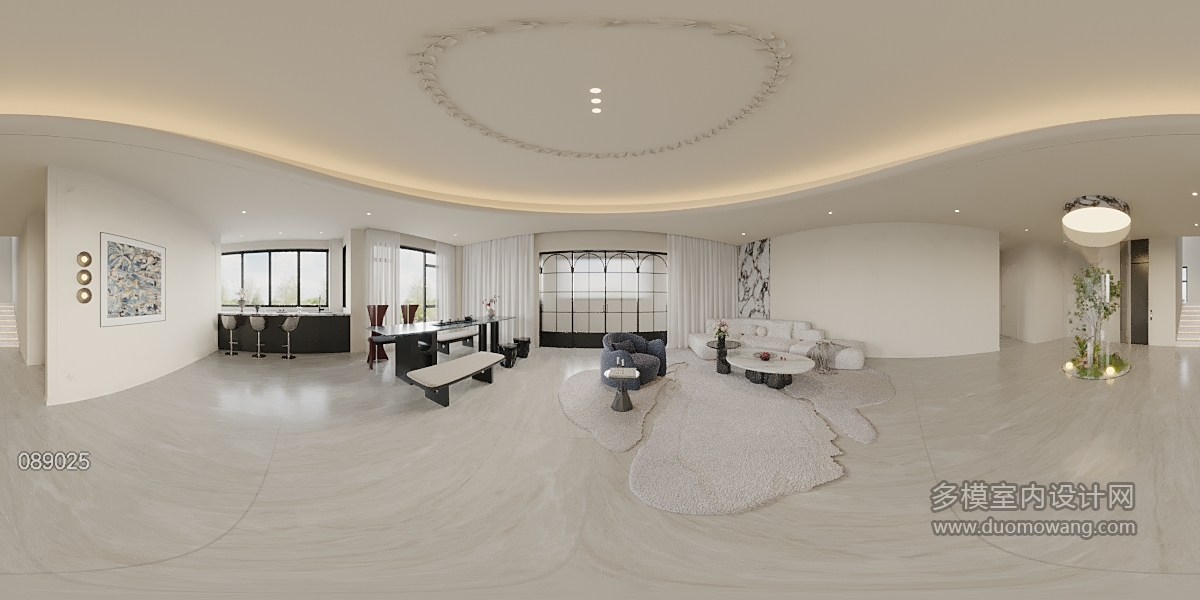 法式三层客厅全景小图