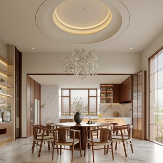 新中式一层餐厅厨房