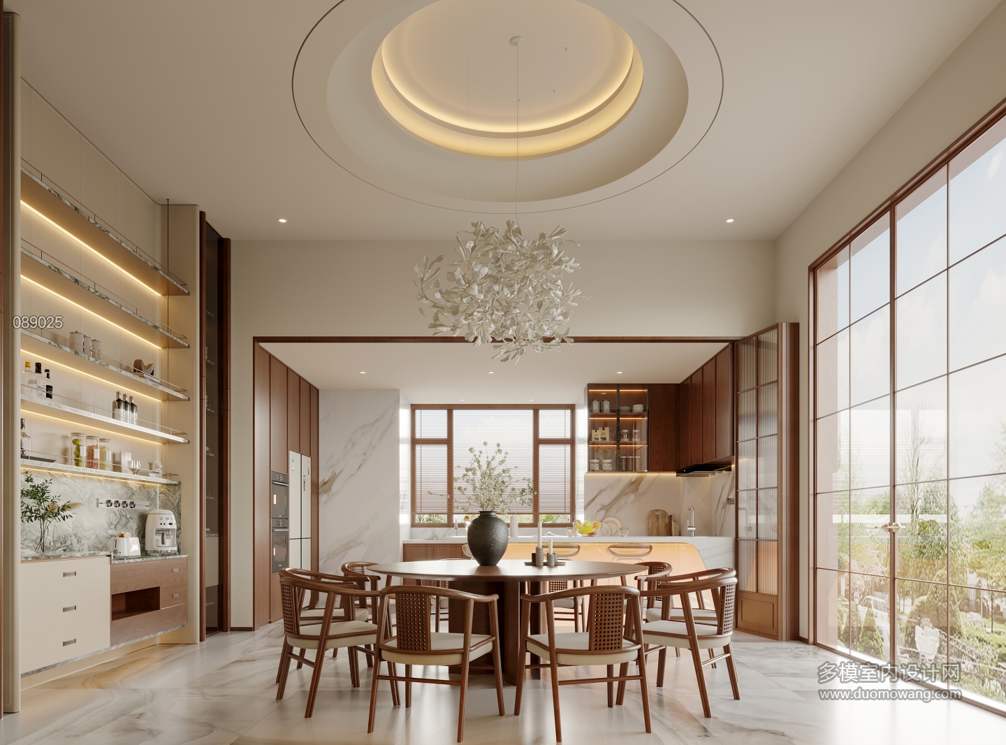 新中式一层餐厅厨房