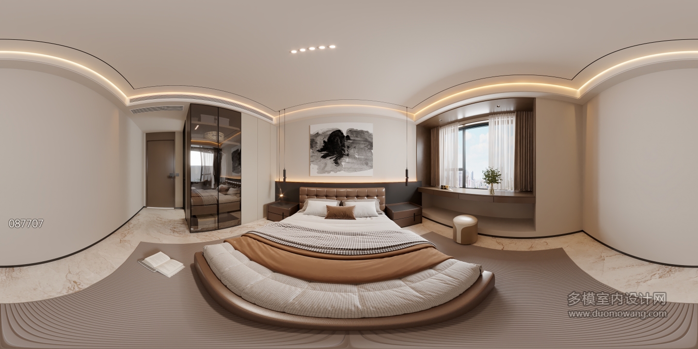 现代主卧全景